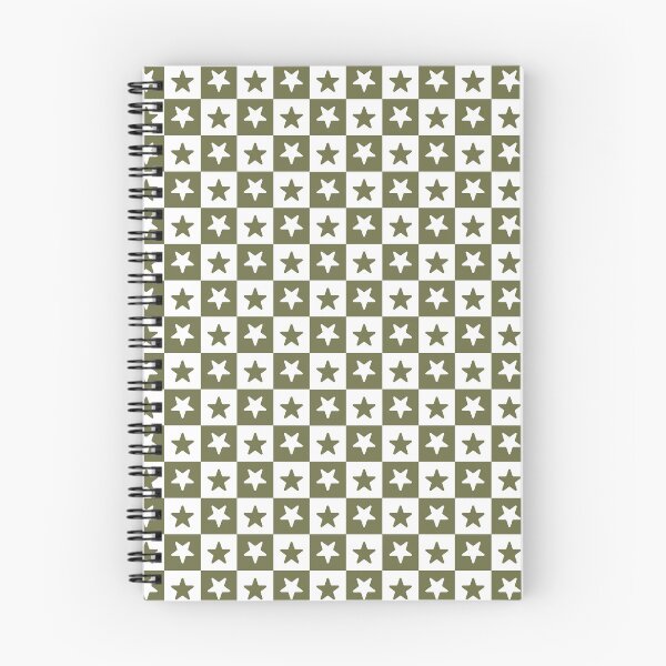 Item preview, White and Olive checkered stars designed and sold by pattern-archive.