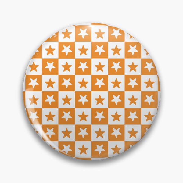 Item preview, White and Orange checkered stars designed and sold by pattern-archive.