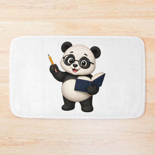 Item preview, Cute Panda Bear Bookworm Reading Animal Glasses Back to School Art designed and sold by Seculinator.