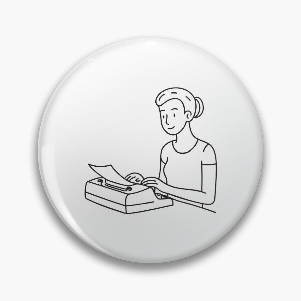 Item preview, Side View of Person Using Typewriter designed and sold by rasagamastore.