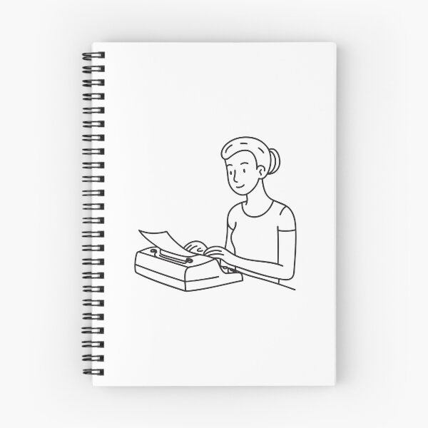 Item preview, Side View of Person Using Typewriter designed and sold by rasagamastore.