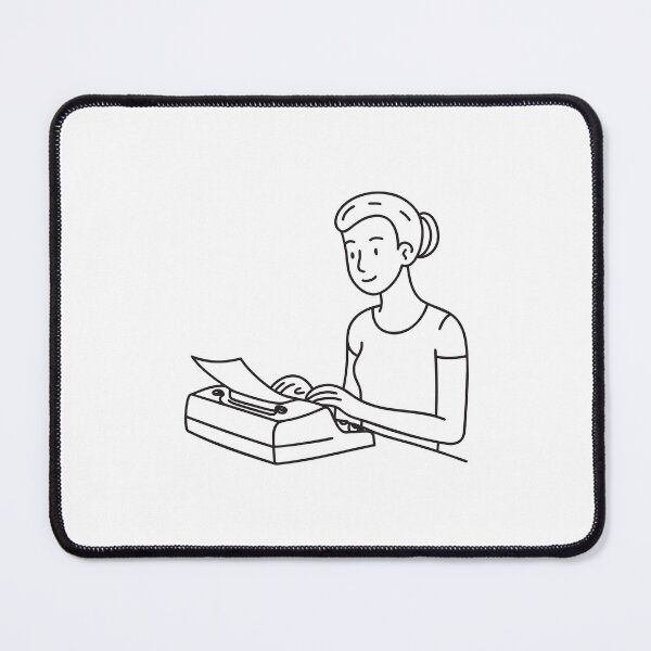 Item preview, Side View of Person Using Typewriter designed and sold by rasagamastore.