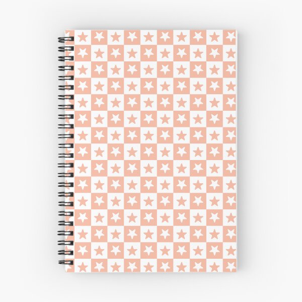Item preview, White and Peach checkered stars designed and sold by pattern-archive.