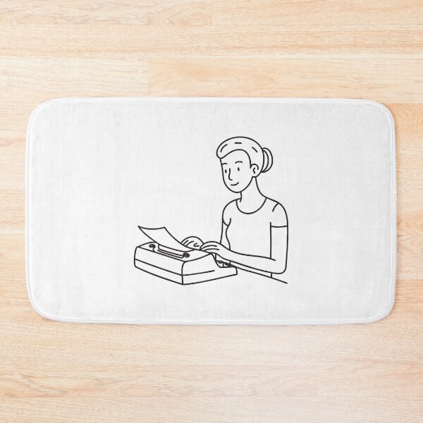 Item preview, Side View of Person Using Typewriter designed and sold by rasagamastore.