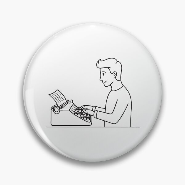 Item preview, Person Typing on Typewriter Side View designed and sold by rasagamastore.
