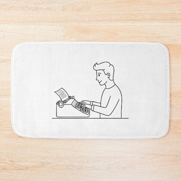 Item preview, Person Typing on Typewriter Side View designed and sold by rasagamastore.