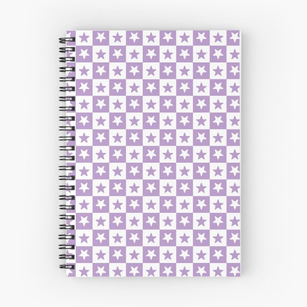 Item preview, White and Purple checkered stars designed and sold by pattern-archive.