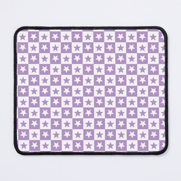 Item preview, White and Purple checkered stars designed and sold by pattern-archive.