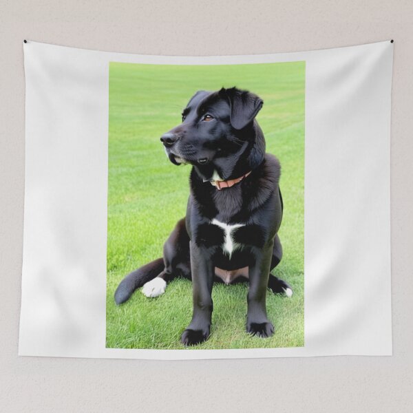 Item preview, Animals - Black Labrador, Majestic Portrait on Vibrant Grass designed and sold by DoodyPets.