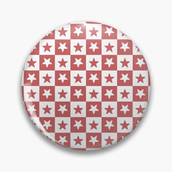 Item preview, White and Pastel Red checkered stars designed and sold by pattern-archive.