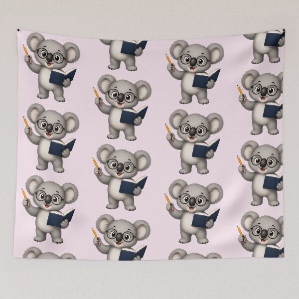 Item preview, Cute Koala Bear Bookworm Reading Animal Glasses Back to School Art designed and sold by Seculinator.