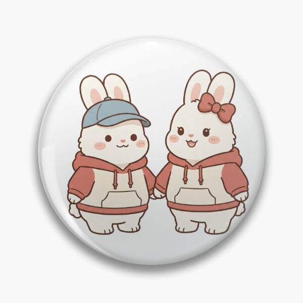 Item preview, Cute Bunny Couple Holding Hands in Matching Hoodies Illustration designed and sold by TaiwanMemory.