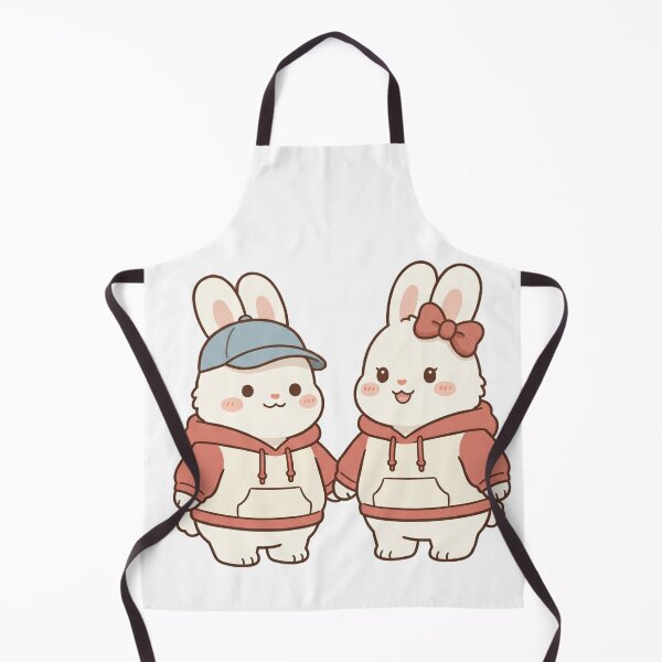 Item preview, Cute Bunny Couple Holding Hands in Matching Hoodies Illustration designed and sold by TaiwanMemory.