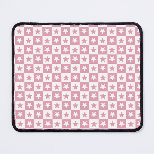 Item preview, White and Rose checkered stars designed and sold by pattern-archive.
