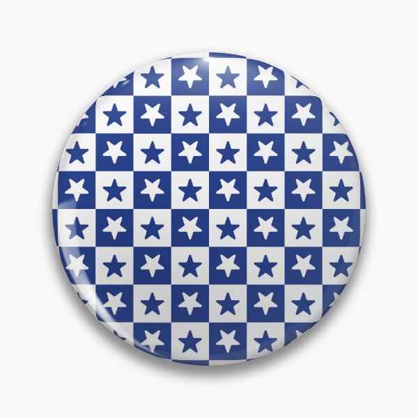 Item preview, White and Royal Blue checkered stars designed and sold by pattern-archive.