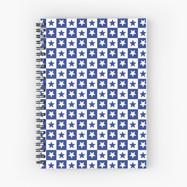 Item preview, White and Royal Blue checkered stars designed and sold by pattern-archive.