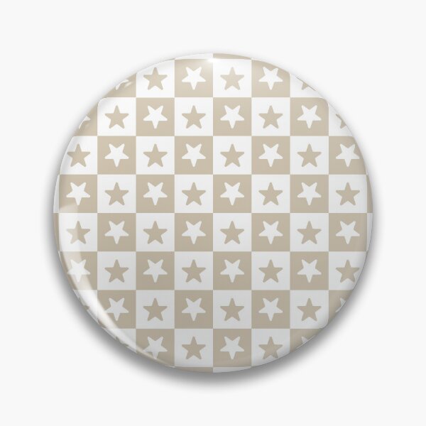 Item preview, White and Sand checkered stars designed and sold by pattern-archive.