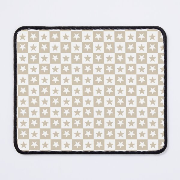 Item preview, White and Sand checkered stars designed and sold by pattern-archive.