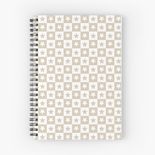 Item preview, White and Sand checkered stars designed and sold by pattern-archive.