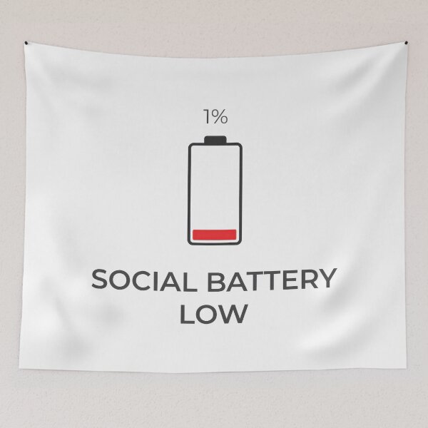 Item preview, Social Battery Low designed and sold by AnimeWaifusX.