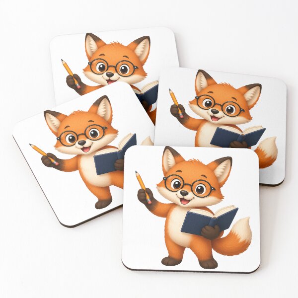 Item preview, Cute Fox Bookworm Reading Clever Animal Glasses Back to School Art designed and sold by Seculinator.