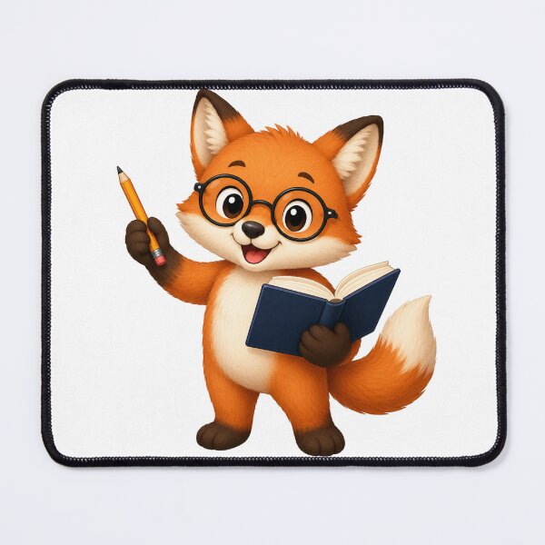 Item preview, Cute Fox Bookworm Reading Clever Animal Glasses Back to School Art designed and sold by Seculinator.