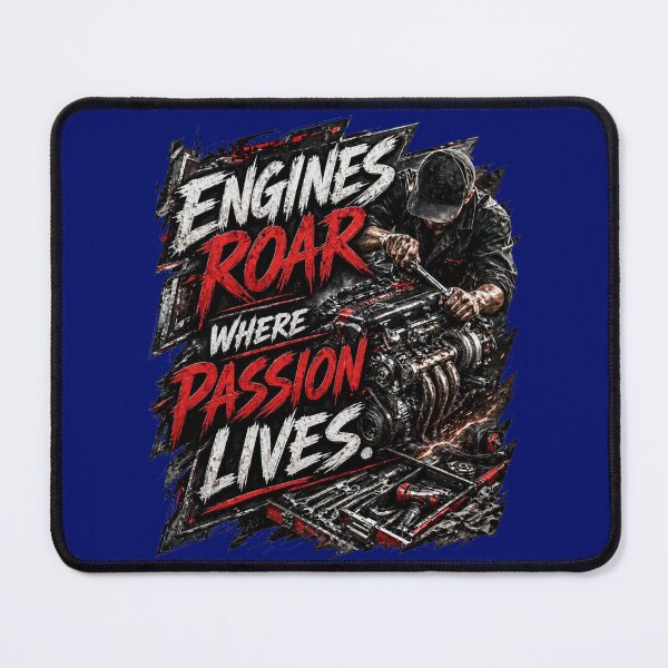 Item preview, Engines Roar Where Passion Lives - Mechanic Motivation Sticker designed and sold by Scro-Ciob-Shop.