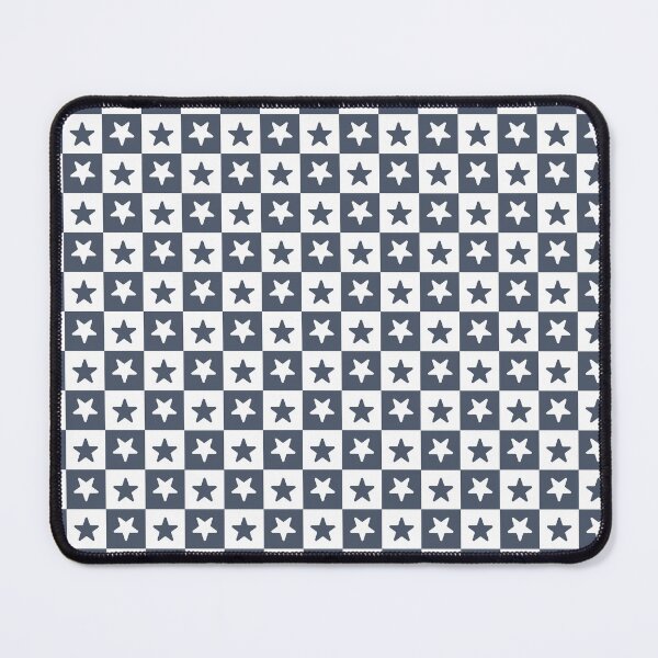 Item preview, White and Slate checkered stars designed and sold by pattern-archive.