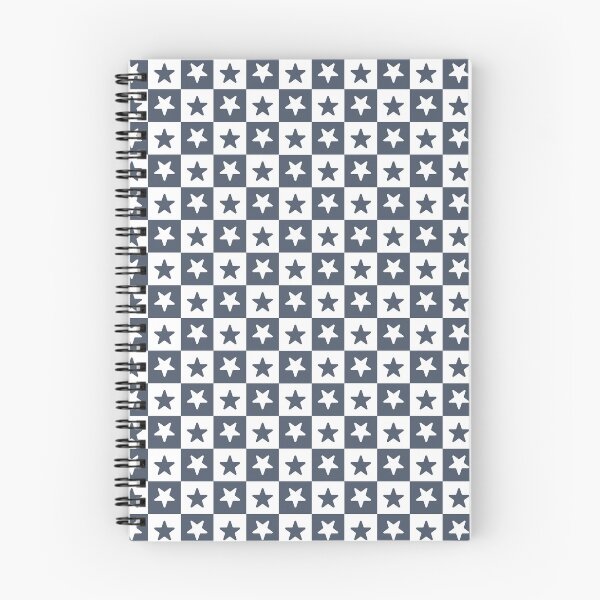 Item preview, White and Slate checkered stars designed and sold by pattern-archive.