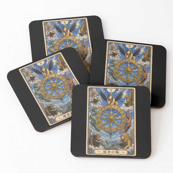 Item preview, Tarot card the wheel of fortune (運命の輪) in anime style designed and sold by ProjecTees.