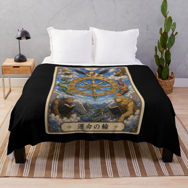 Item preview, Tarot card the wheel of fortune (運命の輪) in anime style designed and sold by ProjecTees.