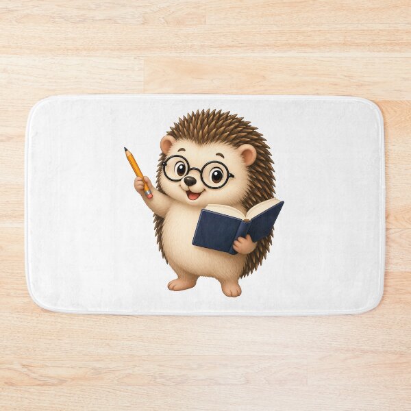 Item preview, Cute Hedgehog Bookworm Reading Woodland Animal Glasses Back to School Art designed and sold by Seculinator.
