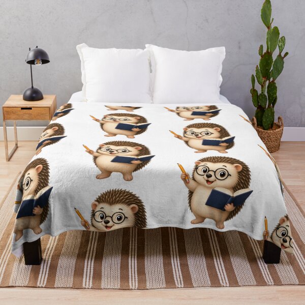 Item preview, Cute Hedgehog Bookworm Reading Woodland Animal Glasses Back to School Art designed and sold by Seculinator.