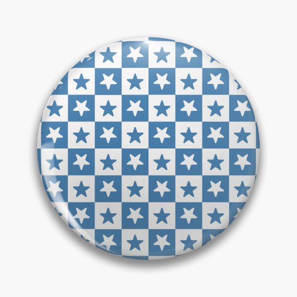 Item preview, White and Steel Blue checkered stars designed and sold by pattern-archive.