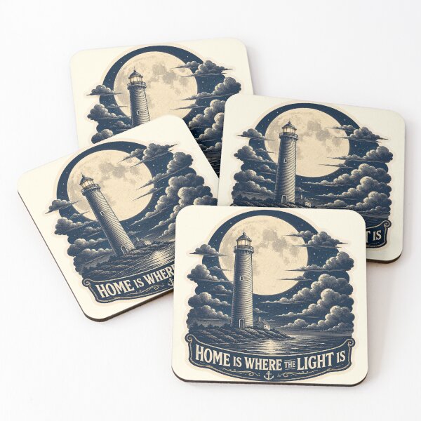 Item preview, Home Is Where The Light Is - Vintage Lighthouse Retro Art designed and sold by KrzysztofART.