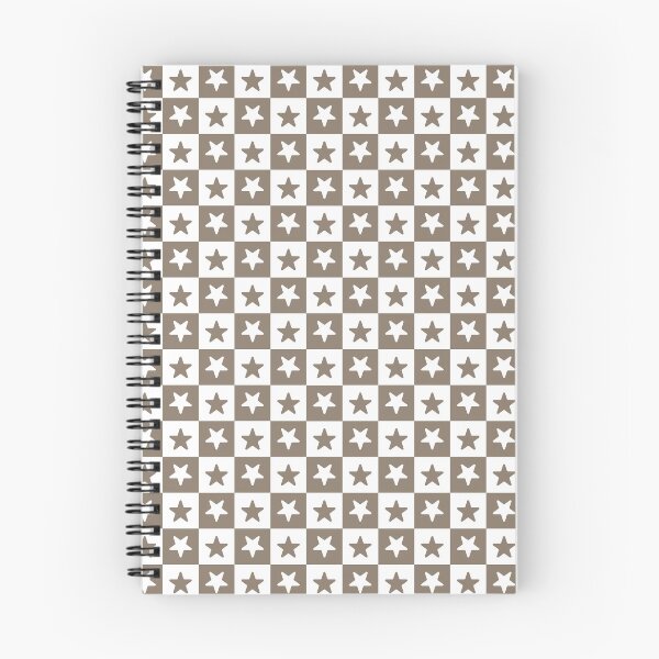 Item preview, White and Taupe checkered stars designed and sold by pattern-archive.