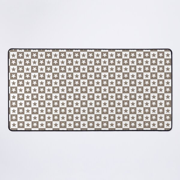 Item preview, White and Taupe checkered stars designed and sold by pattern-archive.