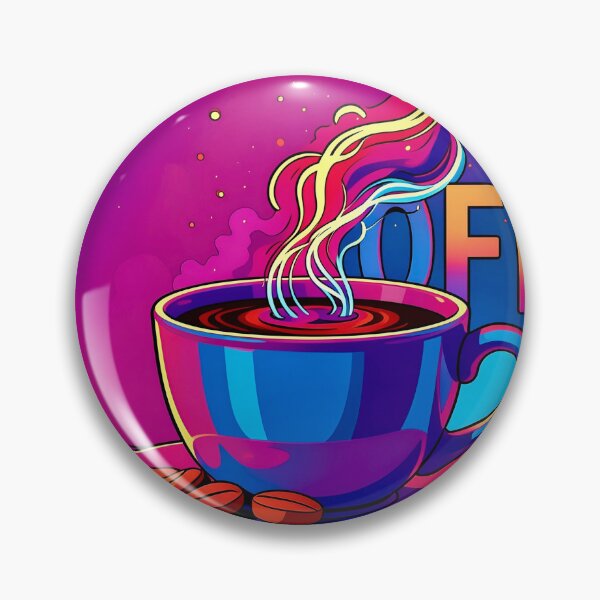 Item preview, Cosmic Caffeine: Neon Synthwave Coffee Cup Art designed and sold by Daniela`s shop.