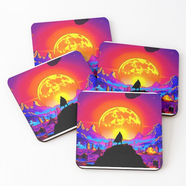 Item preview, Neon Guardian: Cyberpunk City Sunset Silhouette designed and sold by Daniela`s shop.