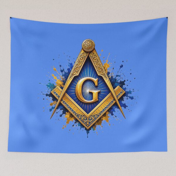Item preview, Masonic Square and Compass Gold Splash Freemason Art designed and sold by puzzell.