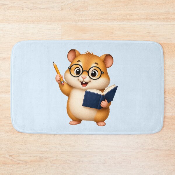 Item preview, Cute Hamster Bookworm Reading Pet Animal Glasses Back to School Art designed and sold by Seculinator.