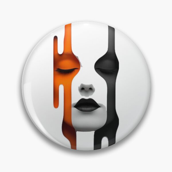 Item preview, Abstract Melting Face Art – Minimal Surreal Black & Orange Portrait Design designed and sold by Cosmicstar887.