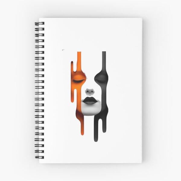 Item preview, Abstract Melting Face Art – Minimal Surreal Black & Orange Portrait Design designed and sold by Cosmicstar887.