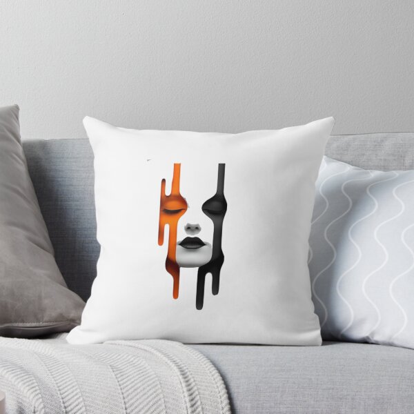 Item preview, Abstract Melting Face Art – Minimal Surreal Black & Orange Portrait Design designed and sold by Cosmicstar887.