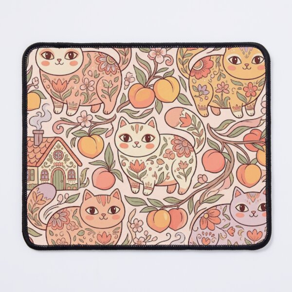 Item preview, Sweet Peaches and Kittens Pattern designed and sold by Iampoji.