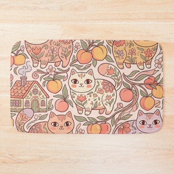 Item preview, Sweet Peaches and Kittens Pattern designed and sold by Iampoji.