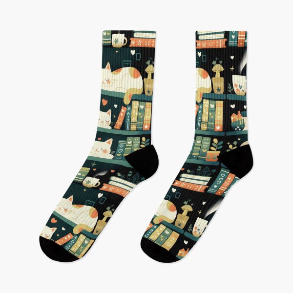 Item preview, Library Cats, Cats On the Bookshelf designed and sold by xiao xuans.