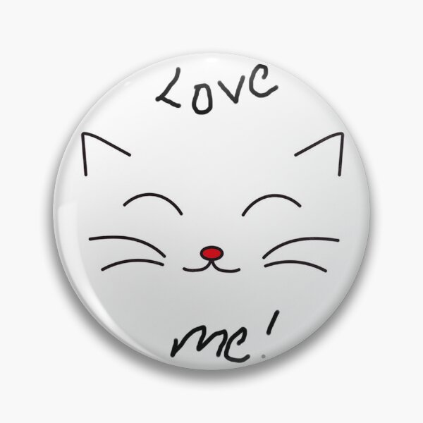 Item preview, Cute + Elegant Cat Face Love me words line art with a red nose  designed and sold by wallartofmio.