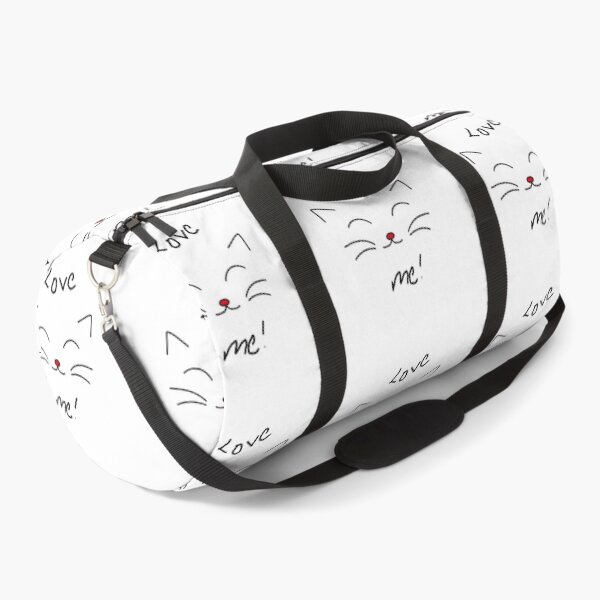 Item preview, Cute + Elegant Cat Face Love me words line art with a red nose  designed and sold by wallartofmio.