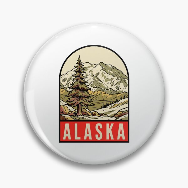 Item preview, Vintage Alaska Mountain Glacier Retro Travel Badge Design designed and sold by Paper Drip.